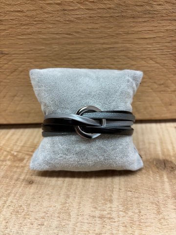 BRACELET CUIR CRÉART "LARA" CHARBON