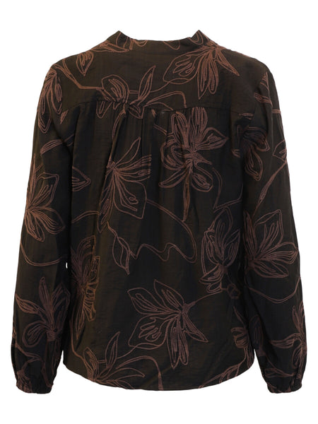 BLOUSE BRANDTEX "FLEUR" NOIR (40045)