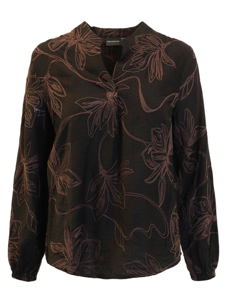BLOUSE BRANDTEX "FLEUR" NOIR (40045)