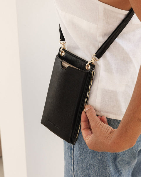 SAC LOUENHIDE "SUKI RFID PHONE" BLACK
