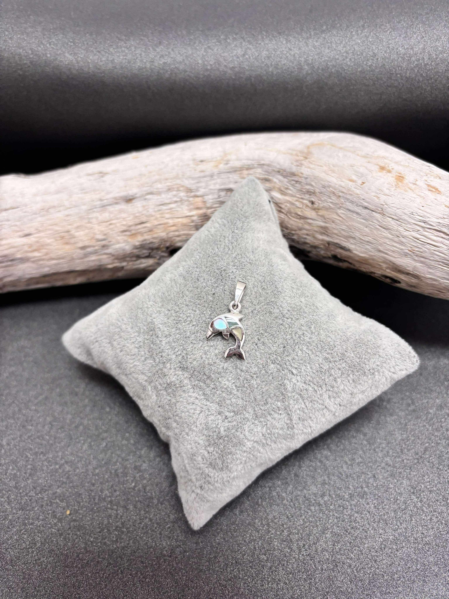 PENDENTIF ARGENT 925 "DAUPHIN" NACRE PASTEL