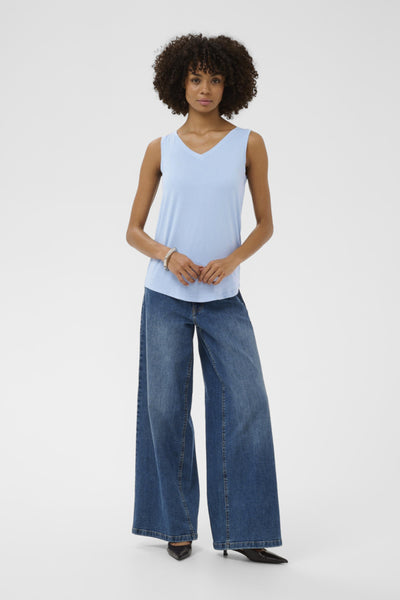 CAMISOLE CULTURE "POPPY V-NECK" CASHMERE BLUE