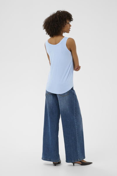 CAMISOLE CULTURE "POPPY V-NECK" CASHMERE BLUE