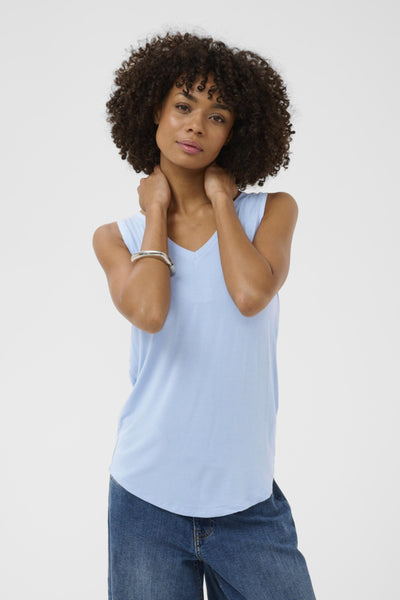 CAMISOLE CULTURE "POPPY V-NECK" CASHMERE BLUE