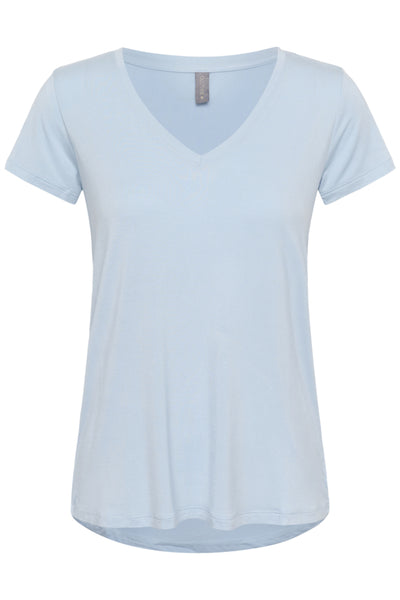 T-SHIRT CULTURE "POPPY V-NECK" CASHMERE BLUE
