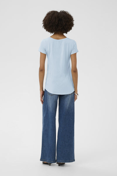 T-SHIRT CULTURE "POPPY V-NECK" CASHMERE BLUE