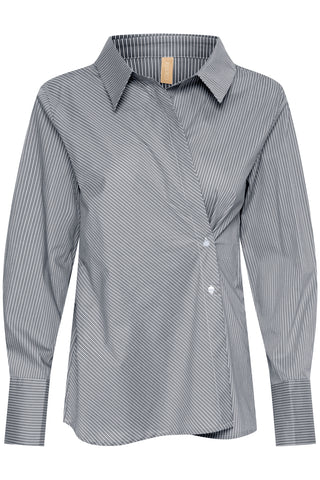 CHEMISE CULTURE ''JINK ASYMMETRIC'' GREY STRIPE