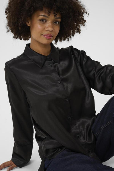 CHEMISE CULTURE "MOLLIE SATIN" BLACK