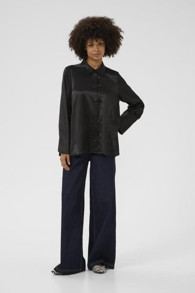 CHEMISE CULTURE "MOLLIE SATIN" BLACK