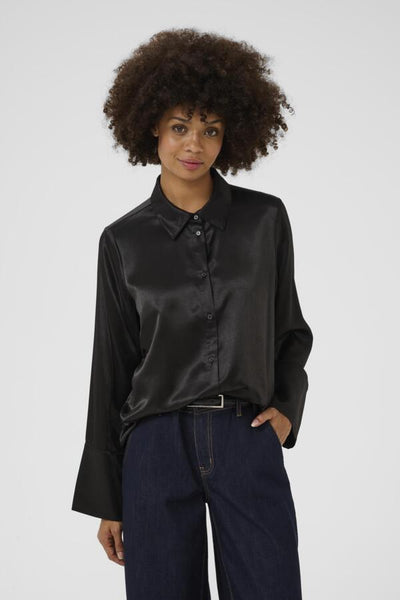 CHEMISE CULTURE "MOLLIE SATIN" BLACK