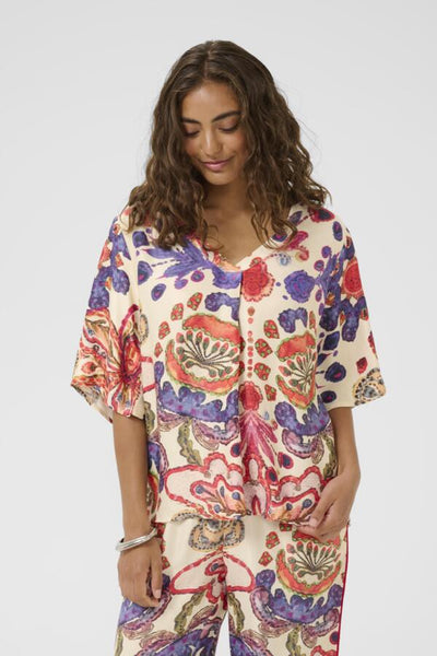 BLOUSE CULTURE "MANDY" BLUE & PINK