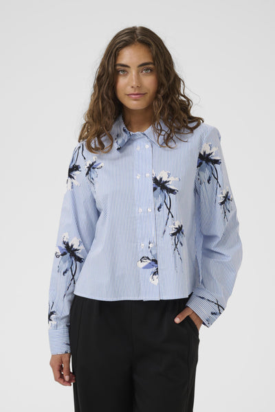 CHEMISE CULTURE "BRILA" BLUE FLOWER