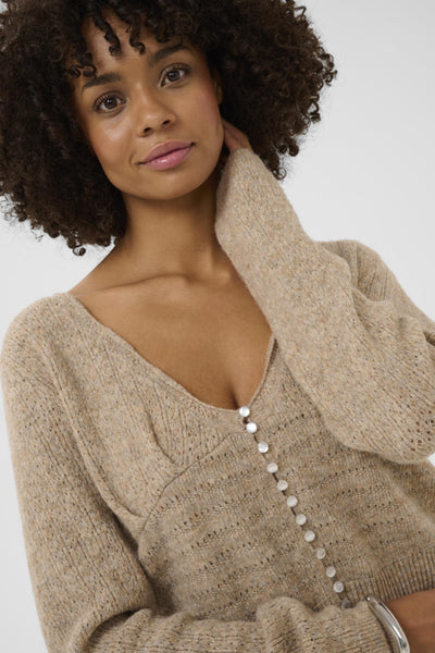 CARDIGAN CULTURE "JULIETTA" DUNE MELANGE