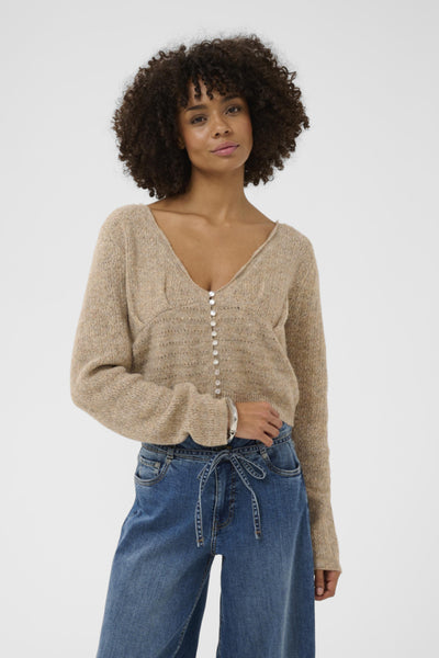 CARDIGAN CULTURE "JULIETTA" DUNE MELANGE