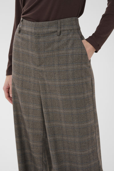 PANTALON CULTURE "TERNO" BROWN CHECK