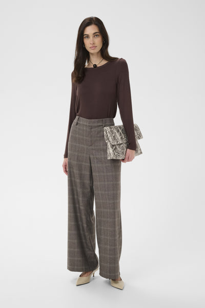 PANTALON CULTURE "TERNO" BROWN CHECK