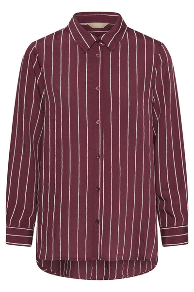 CHEMISE CULTURE "ARIN" BURGUNDY & WHITE STRIPE