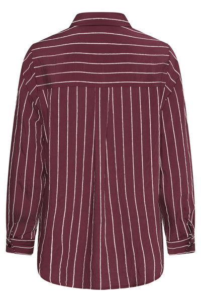 CHEMISE CULTURE "ARIN" BURGUNDY & WHITE STRIPE