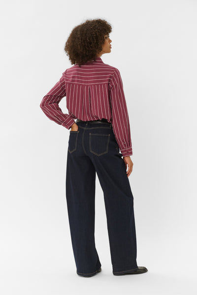 CHEMISE CULTURE "ARIN" BURGUNDY & WHITE STRIPE