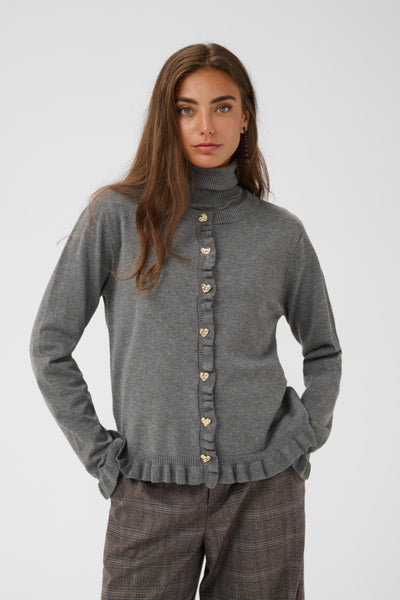 CARDIGAN CULTURE "CLARE ANNEMARIE" MID GREY MELANGE