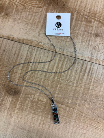 COLLIER INOX CRÉART "CORALIE" TURQUOISE