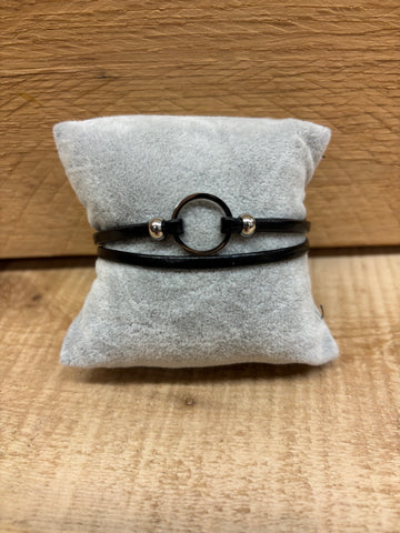 BRACELET CUIR CRÉART "MINI LARA" NOIR