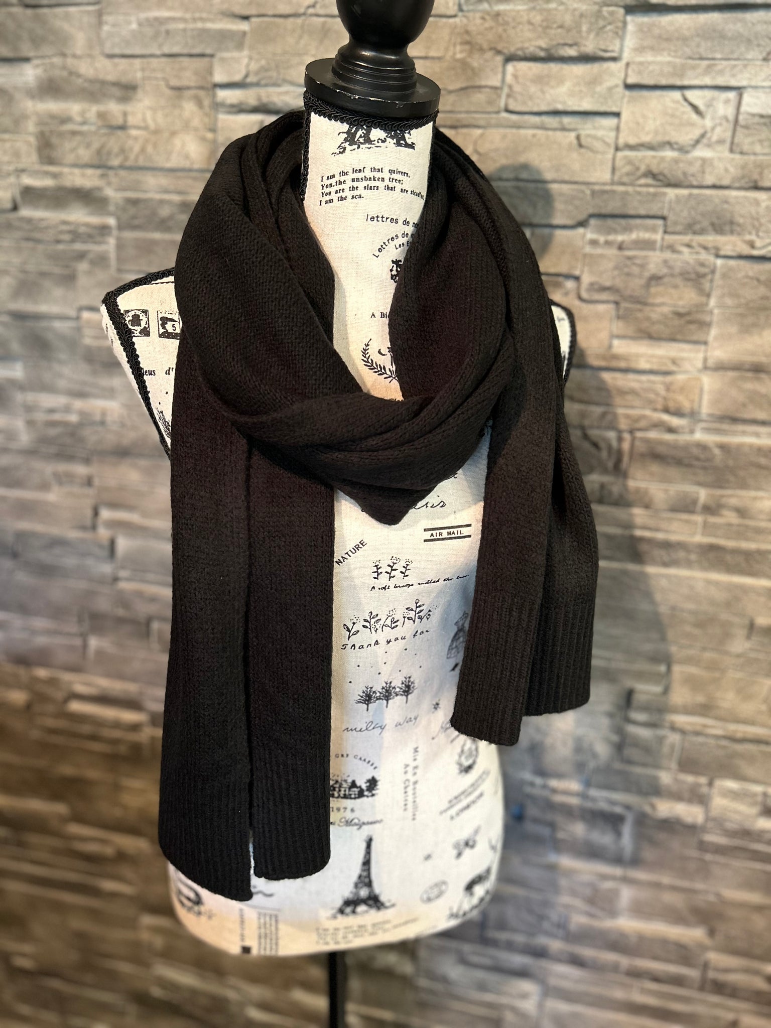 FOULARD FRAAS "TRICOT" BLACK (667062)