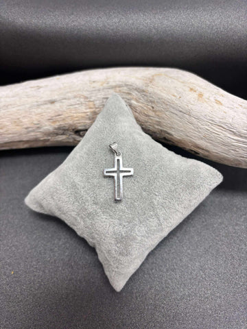 PENDENTIF ARGENT 925 "CROIX CONTOUR"