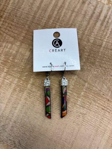 BOUCLE D'OREILLES INOX CRÉART "IMPRESSION" MULTI