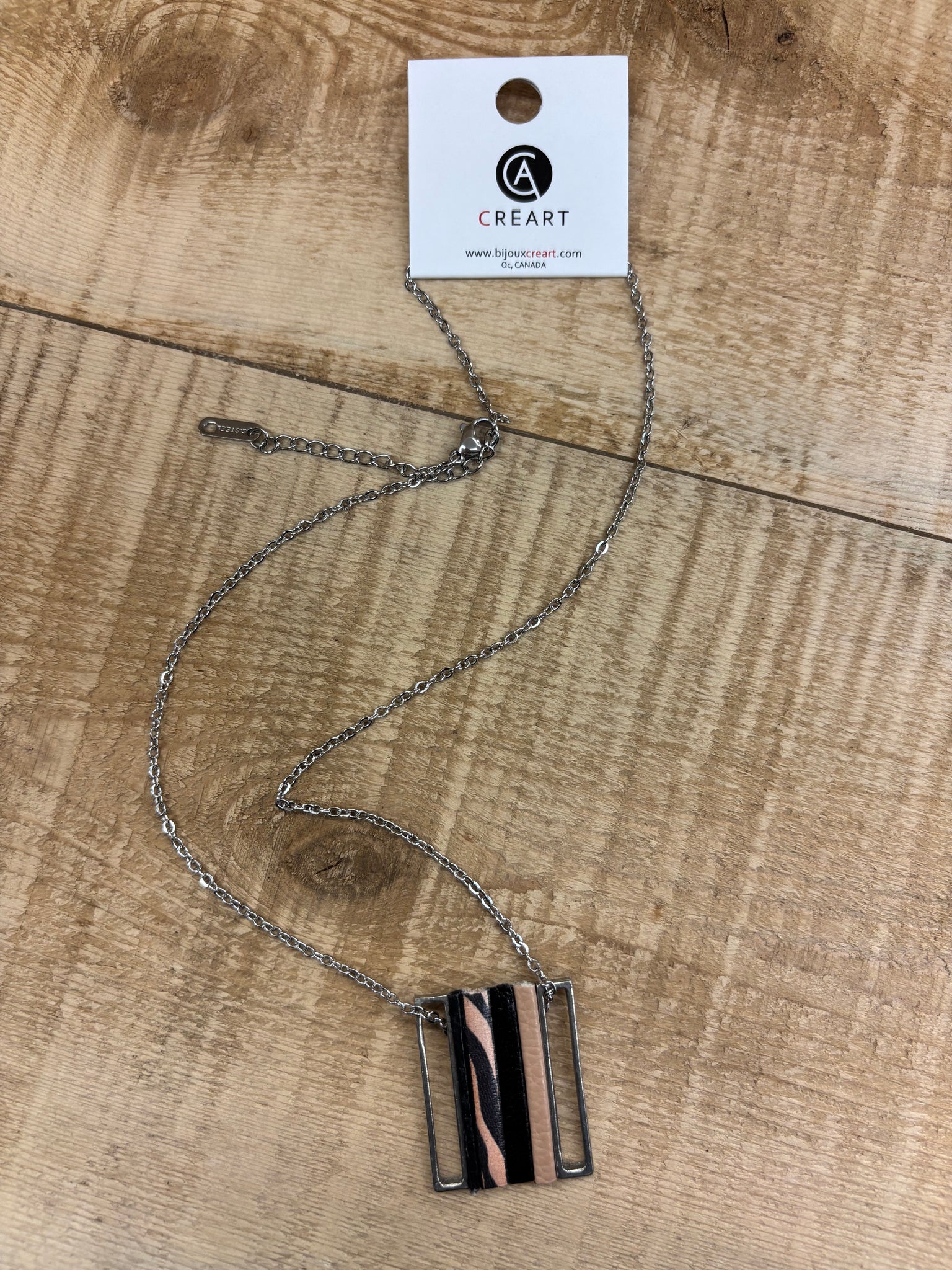 COLLIER INOX CRÉART "IMPRESSION" NATUREL