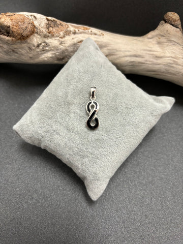 PENDENTIF ARGENT 925 "PETIT INFINI" NACRE NOIR