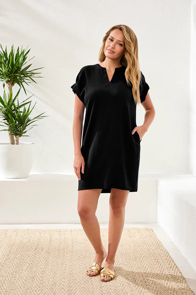 ROBE TRIBAL "TEXTURE" BLACK (9550)