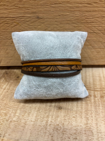 BRACELET CUIR CRÉART "IMPRESSION" TAN