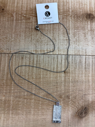 COLLIER LONG INOX CRÉART "MOSAIK" CLAIR