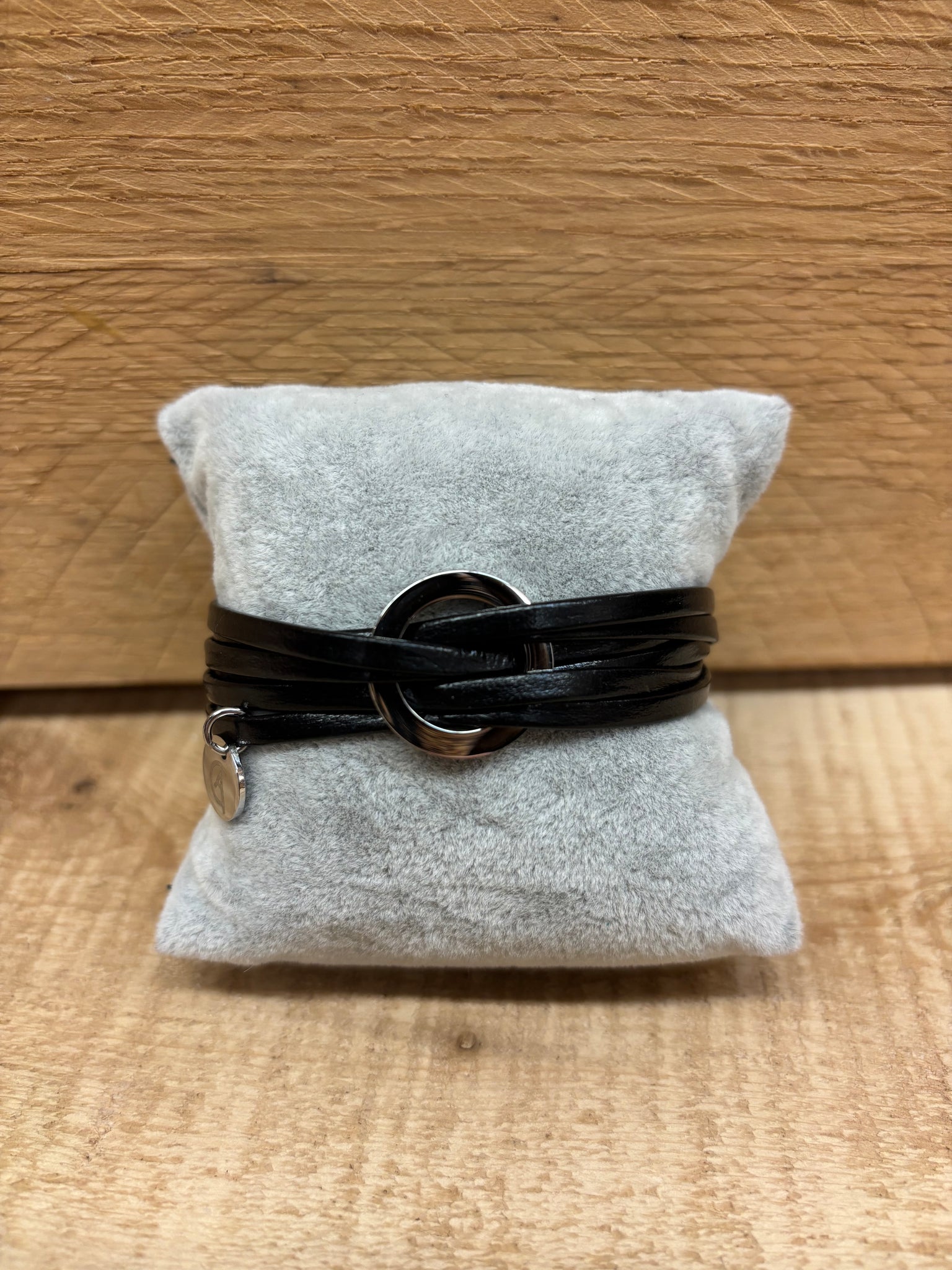 BRACELET CUIR CRÉART "LARA" NOIR