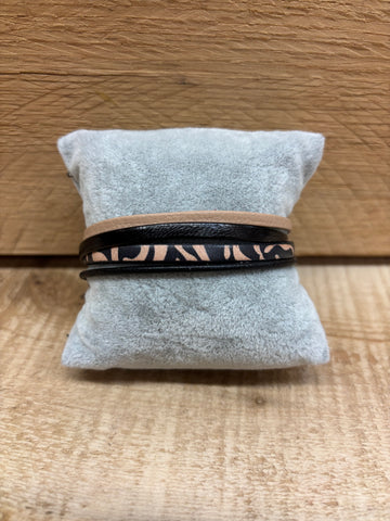 BRACELET CUIR CRÉART "IMPRESSION" NATUREL