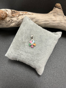 PENDENTIF ARGENT 925 "FLEUR" NACRE MULTI PASTEL