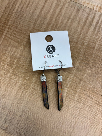 BOUCLE D'OREILLES INOX CRÉART "IMPRESSION" AUTOMNE