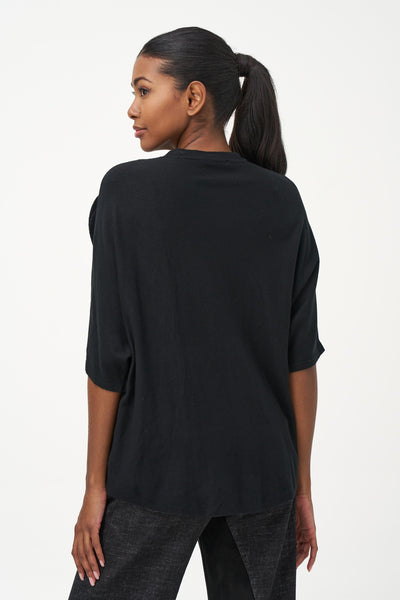 CHANDAIL M. ITALY "TRICOT & FLEUR" BLACK  (33-8008X)