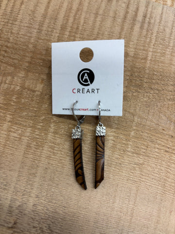 BOUCLE D'OREILLES INOX CRÉART "IMPRESSION" TAN