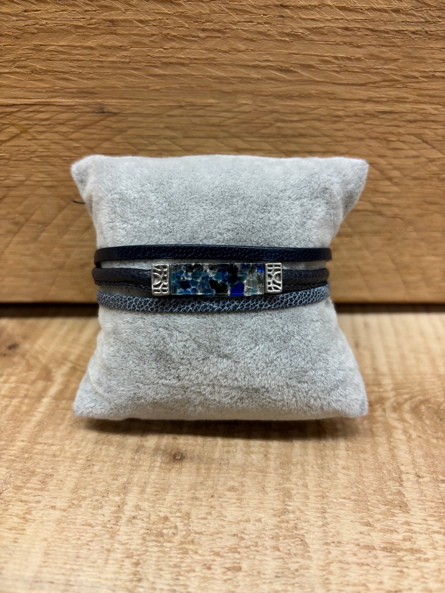 BRACELET CUIR CRÉART "CORALIE" NAVY