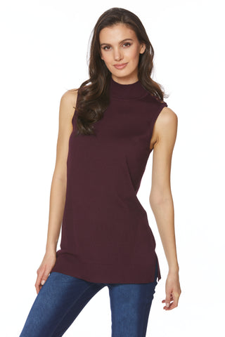 CAMISOLE SPENSE "MOCK & BOUTONS" CABERNETRED (00492)