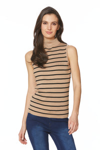 CAMISOLE SPENSE "RAYURES" CAMEL HAIR (00565)