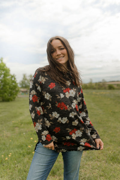 CHANDAIL LONG RIEN NE SE PERD "LERAN" FLORAL