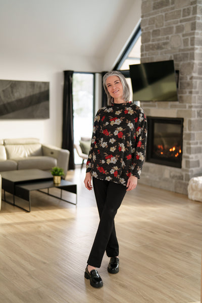 CHANDAIL LONG RIEN NE SE PERD "LERAN" FLORAL