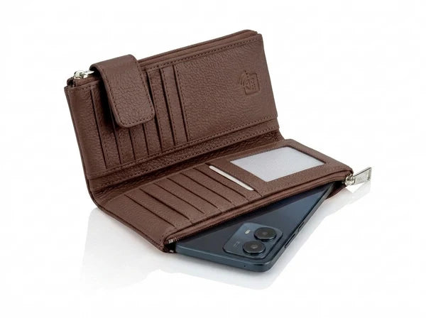 PORTEFEUILLE NAPPA "CHARLOTTE" BROWN