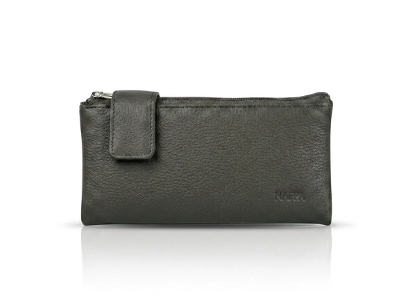 PORTEFEUILLE NAPPA "CHARLOTTE" PEWTER