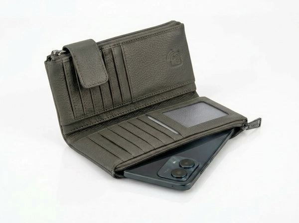 PORTEFEUILLE NAPPA "CHARLOTTE" PEWTER