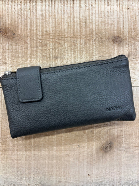 PORTEFEUILLE NAPPA "CHARLOTTE" PEWTER