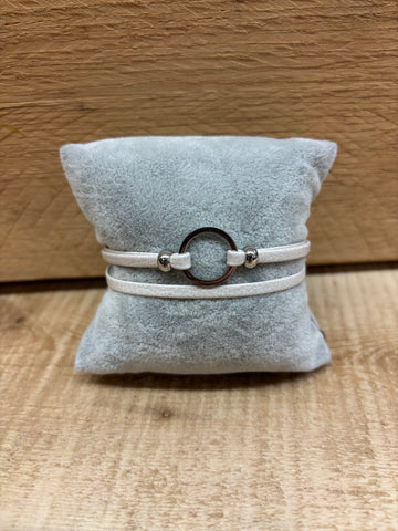 BRACELET CUIR CRÉART "MINI LARA" BLANC